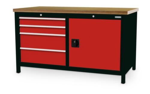 Bedrunka + Hirth Werkbank, 4 laden, 1 kast
