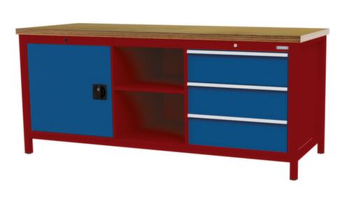 Bedrunka + Hirth Werkbank, 3 laden, 1 kast, 2 legborden