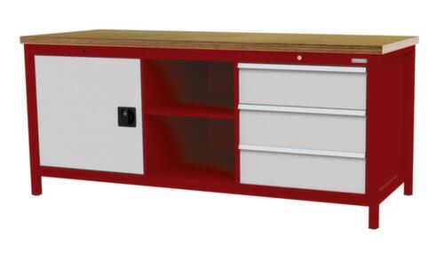 Bedrunka + Hirth Werkbank, 3 laden, 1 kast, 2 legborden