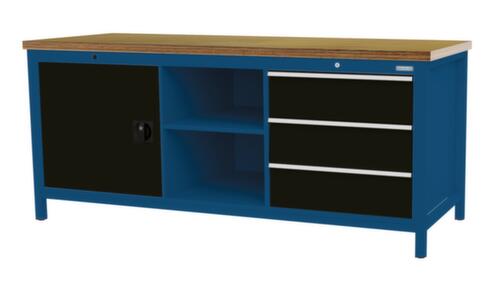 Bedrunka + Hirth Werkbank, 3 laden, 1 kast, 2 legborden