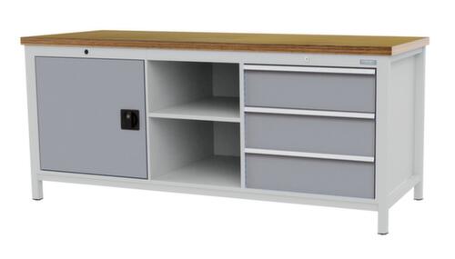 Bedrunka + Hirth Werkbank, 3 laden, 1 kast, 2 legborden