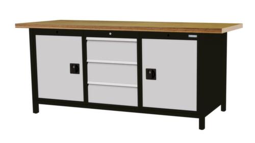 Bedrunka + Hirth Werkbank, 3 laden, 2 kasten, 2 legborden