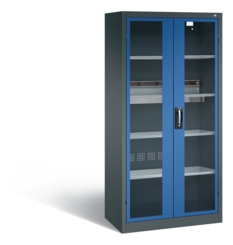 C+P Laadkast voor batterijen ERGO, RAL7016 antracietgrijs/RAL5010 gentiaanblauw