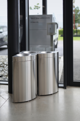 Zelfdovende roestvrijstalen afvalcontainer probbax®, 40 l