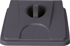 Deksel probbax® met greep voor afvalverzamelaar, grijs