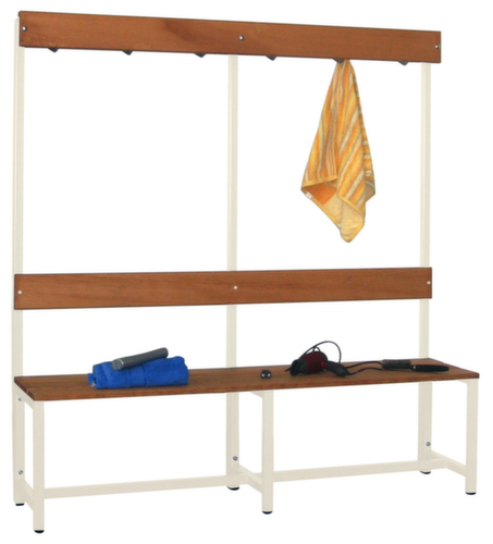 PAVOY Kleedkamerbank Basis met haken en houten strips