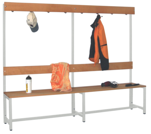 PAVOY Kleedkamerbank Basis met haken en houten strips
