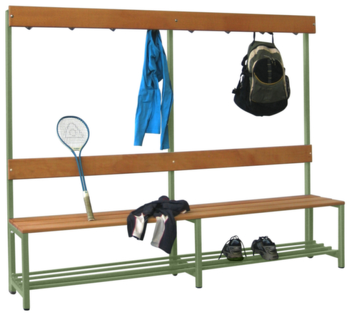 PAVOY Kleedkamerbank Basis met haken en houten strips