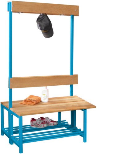 PAVOY Kleedkamerbank Basis met haken en houten strips