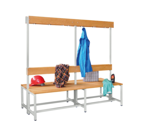 PAVOY Kleedkamerbank Basis met haken en houten strips