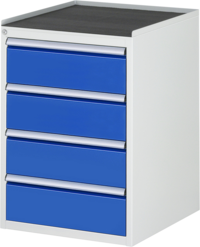 RAU Ladekast Serie 7000, 4 lade(n), RAL7035 lichtgrijs/RAL5010 gentiaanblauw