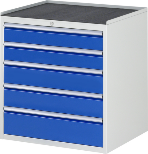 RAU Ladekast Serie 7000, 5 lade(n), RAL7035 lichtgrijs/RAL5010 gentiaanblauw