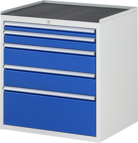 RAU Ladekast Serie 7000, 5 lade(n), RAL7035 lichtgrijs/RAL5010 gentiaanblauw