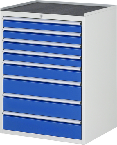 RAU Ladekast Serie 7000, 8 lade(n), RAL7035 lichtgrijs/RAL5010 gentiaanblauw