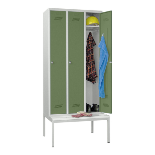 PAVOY Locker Basis met bank + 3 vakken, vakbreedte 300 mm