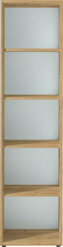 Kantoorstelling GW-MONTERIA, breedte 500 mm, 5 OH, Navarra-eiken/wit