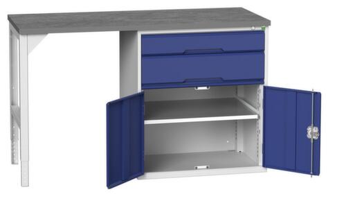 bott Werkbank verso, 2 laden, 1 kast, RAL7035 lichtgrijs/RAL5010 gentiaanblauw