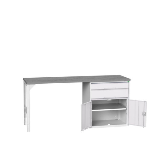 bott Werkbank verso, 2 laden, 1 kast, RAL7035 lichtgrijs/RAL7035 lichtgrijs