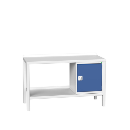 bott Werkbank verso, 1 kast, 1 legbord, RAL7035 lichtgrijs/RAL5010 gentiaanblauw