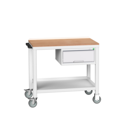 bott Mobiele werkbank verso, 1 lade, 1 legbord, 1 duwbeugel, RAL7035 lichtgrijs/RAL7035 lichtgrijs