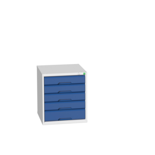 bott Ladekast verso, 5 lade(n), RAL7035 lichtgrijs/RAL5010 gentiaanblauw