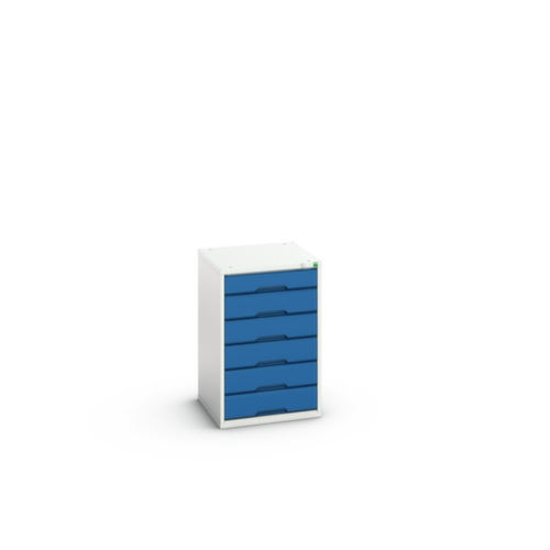 bott Ladekast verso, 6 lade(n), RAL7035 lichtgrijs/RAL5010 gentiaanblauw