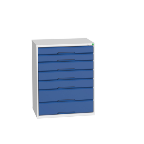 bott Ladekast verso, 7 lade(n), RAL7035 lichtgrijs/RAL5010 gentiaanblauw