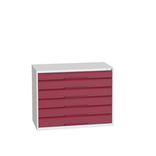 bott Ladekast verso, 6 lade(n), RAL7035 lichtgrijs/RAL3004 purperrood
