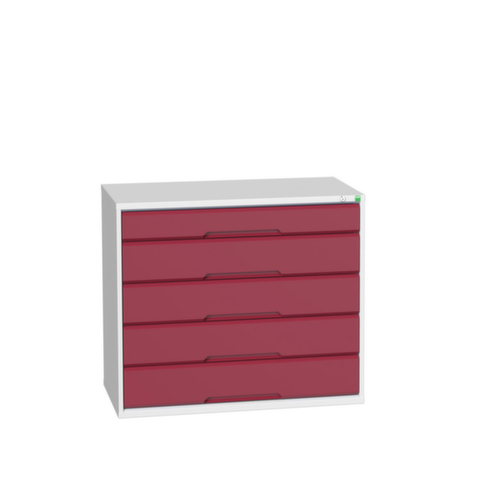 bott Ladekast verso, 5 lade(n), RAL7035 lichtgrijs/RAL3004 purperrood