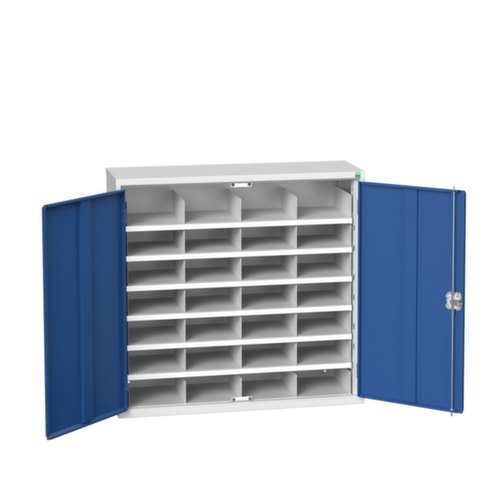 bott Sorteerkast verso, 28 vakken, RAL7035 lichtgrijs/RAL5010 gentiaanblauw
