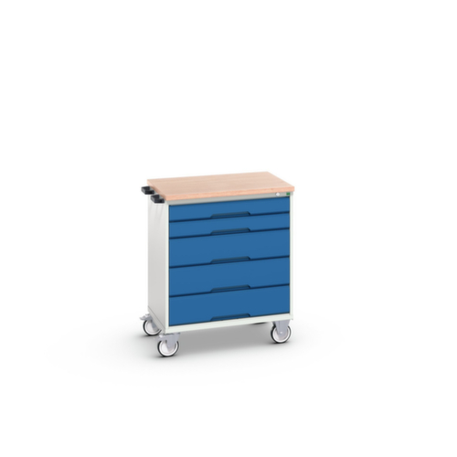 bott Gereedschapswagen verso, 5 laden, RAL7035 lichtgrijs/RAL5010 gentiaanblauw