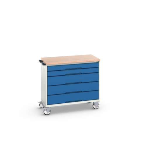 bott Gereedschapswagen verso, 5 laden, RAL7035 lichtgrijs/RAL5010 gentiaanblauw