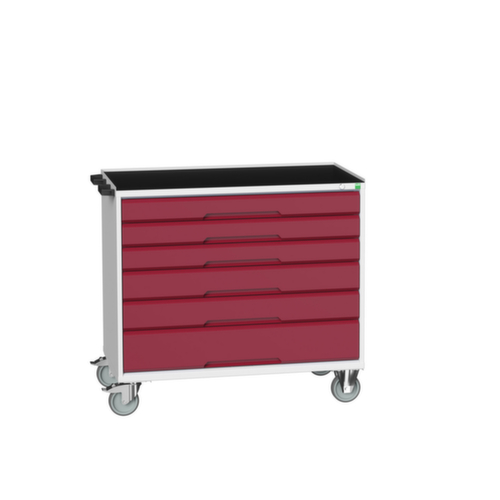 bott Gereedschapswagen verso, 6 lades, RAL7035 lichtgrijs/RAL3004 purperrood