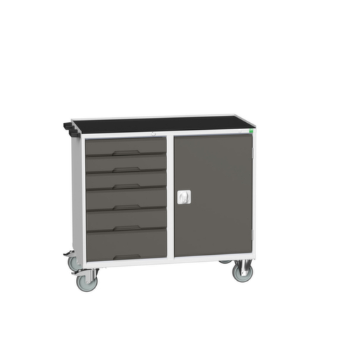 bott verrijdbare montagetafel verso, 6 laden, 1 kast, RAL7035 lichtgrijs/RAL7016 antracietgrijs