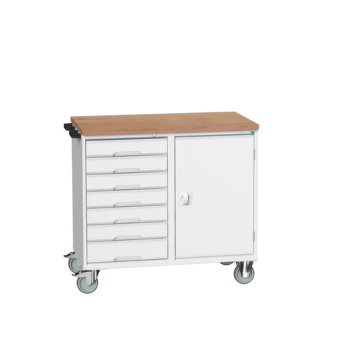 bott verrijdbare montagetafel verso, 7 laden, 1 kast, RAL7035 lichtgrijs/RAL7035 lichtgrijs
