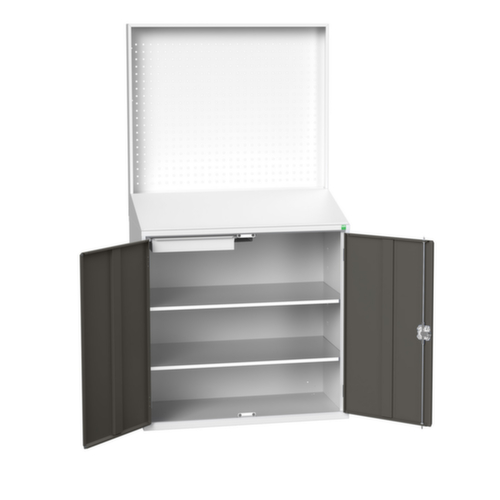 bott lessenaarkast verso met achterwand, RAL7035 lichtgrijs/RAL7016 antracietgrijs