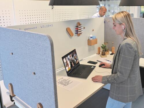 Legamaster Geluiddempende tafelscheidingswand ELEMENTS, hoogte x breedte 600 x 1200 mm, wand grijs