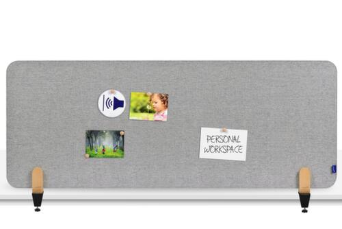 Legamaster Geluiddempende tafelscheidingswand ELEMENTS, hoogte x breedte 600 x 1600 mm, wand grijs