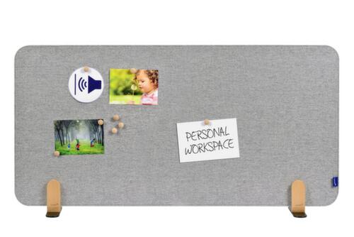 Legamaster Geluiddempende tafelscheidingswand ELEMENTS, hoogte x breedte 600 x 1200 mm, wand grijs