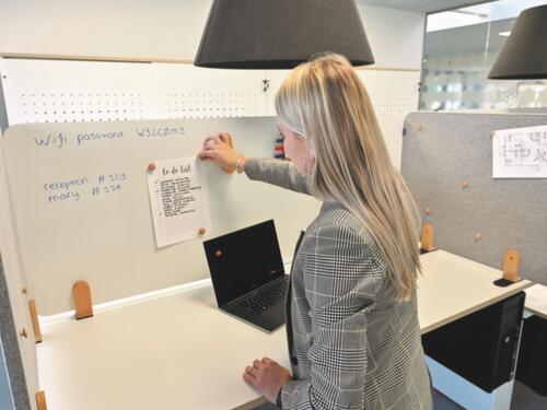 Legamaster geëmailleerde tafelscheidingswand ELEMENTS, hoogte x breedte 600 x 800 mm, wand wit