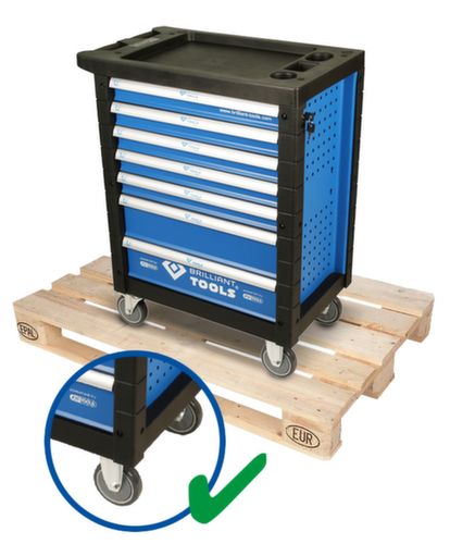 BLAUW/ZILVER Werkplaatswagen met 7 laden en 207 premium gereedschappen