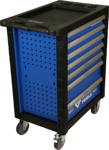 BLAUW/ZILVER Werkplaatswagen met 7 laden en 207 premium gereedschappen