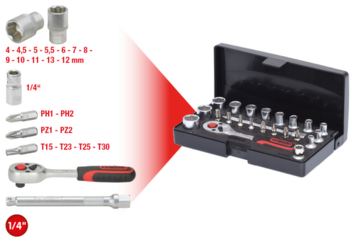 1/4" dopsleutelset
