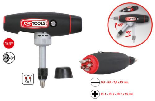 1/4" T-greep ratel bit schroevendraaier