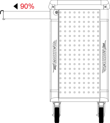 RACINGline BLACK/ROT Werkplaatswagen met 7 laden en 515 premium gereedschappen