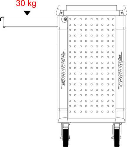 RACINGline BLACK/ROT Werkplaatswagen met 7 laden en 515 premium gereedschappen