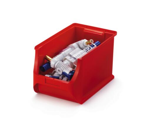 Zichtbak, rood, diepte 355 mm, polypropyleen