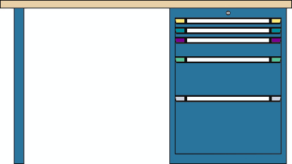 Thurmetall Werkbank, 5 laden