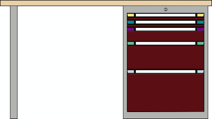 Thurmetall Werkbank, 5 laden
