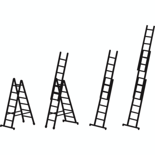 ZARGES Multifunctionele telescoopladder Skymaster DX, 3 x 8 driehoekige sporten
